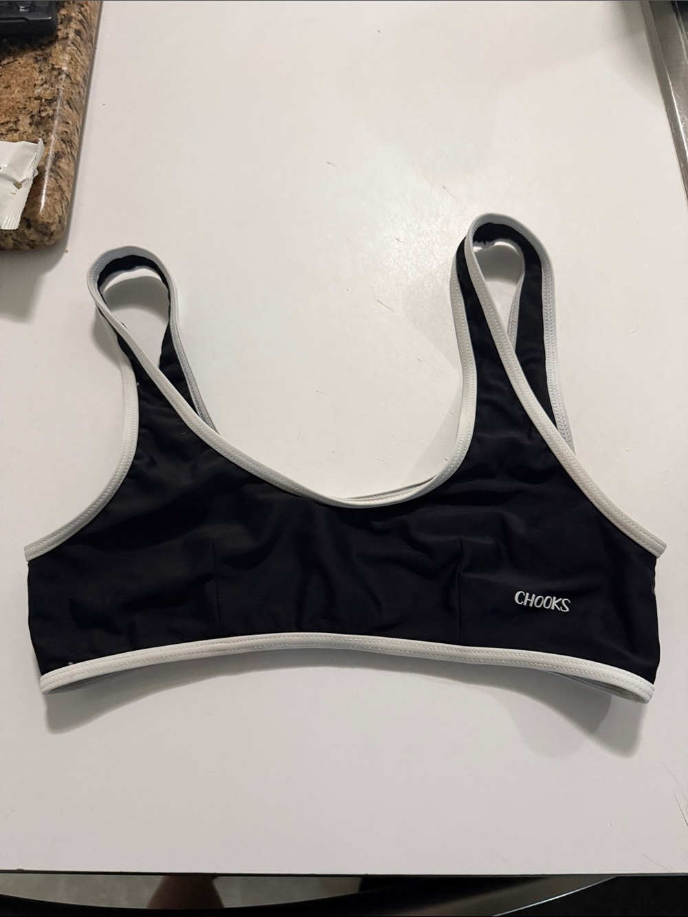 Chooks by Boutine La Black & White Sports bikini top